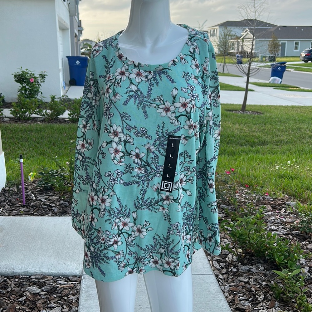 LIZ CLAIBORNE SHIRT TOP SIZE L MSRP $44.00 NWT